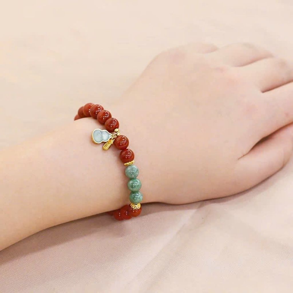  Vòng tay chu sa mix hồ lô phong thuỷ BKSTCN-9296 