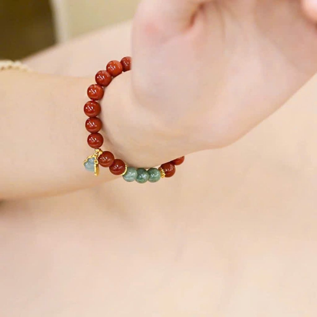  Vòng tay chu sa mix hồ lô phong thuỷ BKSTCN-9296 