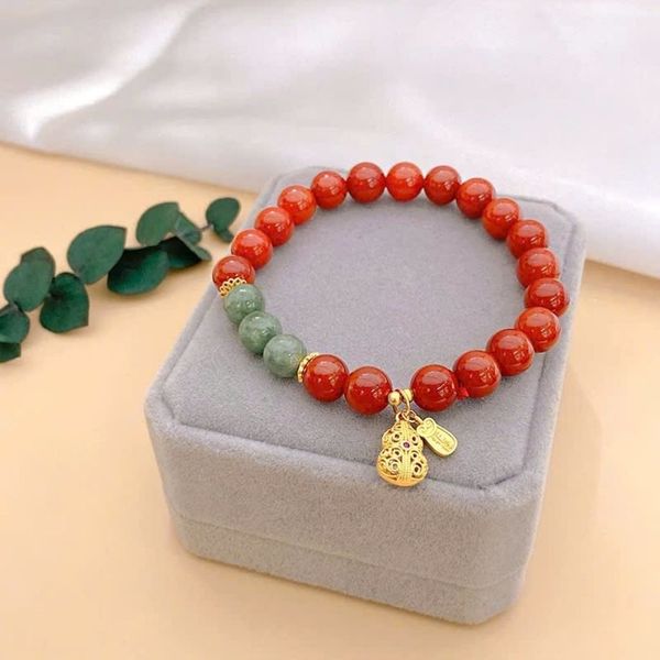  Vòng tay chu sa mix hồ lô phong thuỷ BKSTCN-9296 