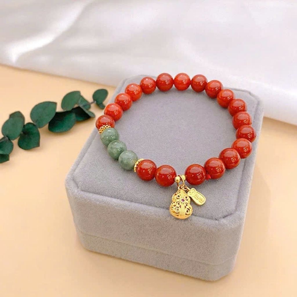  Vòng tay chu sa mix hồ lô phong thuỷ BKSTCN-9296 