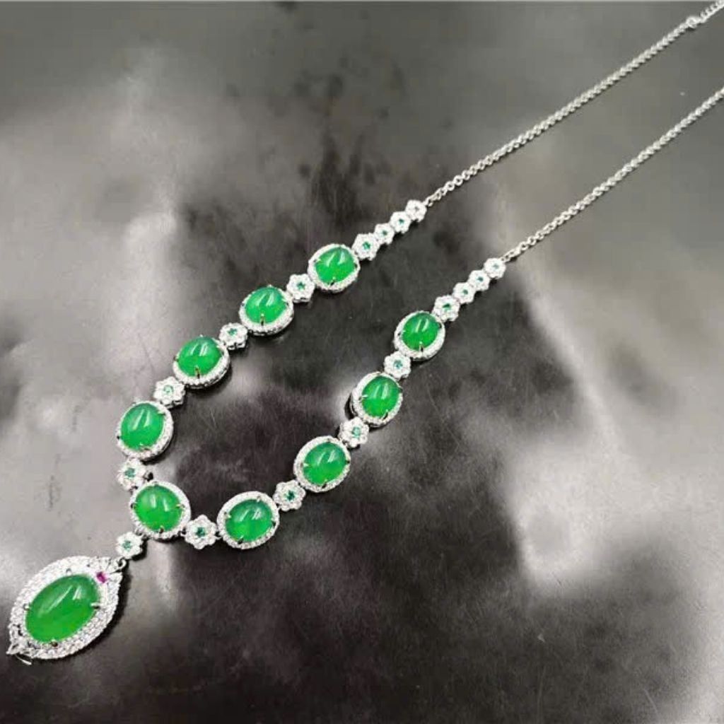  Dây chuyền ngọc xanh phối đá BKSTCN-9310 