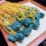  Vòng cổ ngọc bích dây hổ phách BKSTCN-9318 