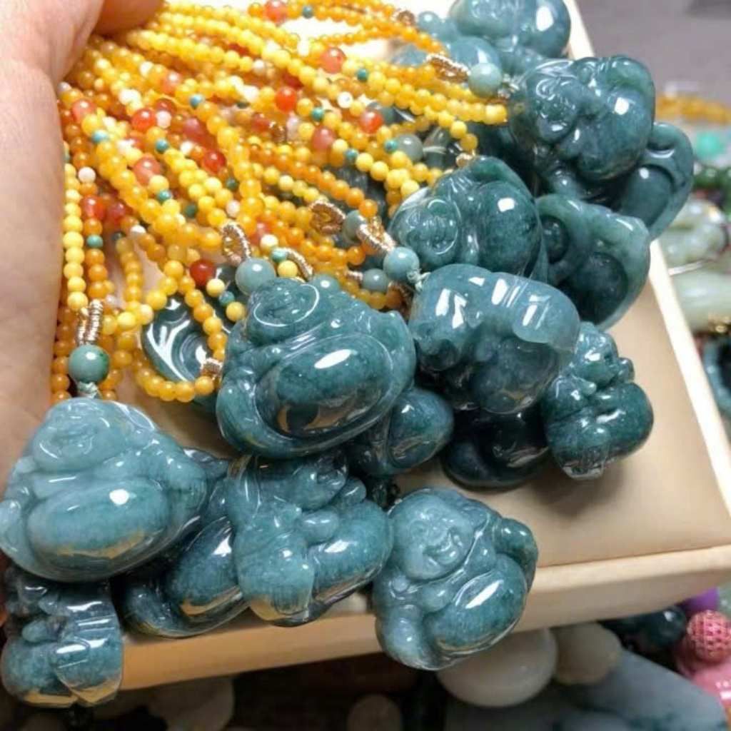  Vòng cổ ngọc bích dây hổ phách BKSTCN-9318 