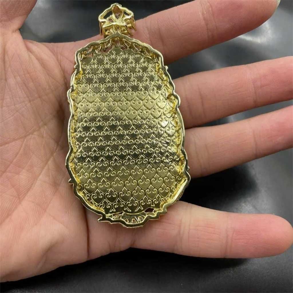  Mặt dây chuyền Quan Âm ngọc xanh khắc Rồng BKSTCN-9322 