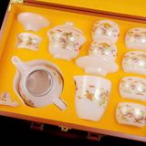  Bộ Ấm Chén Bạch Ngọc Rồng Vàng Cao Cấp BKSTCN-9462 