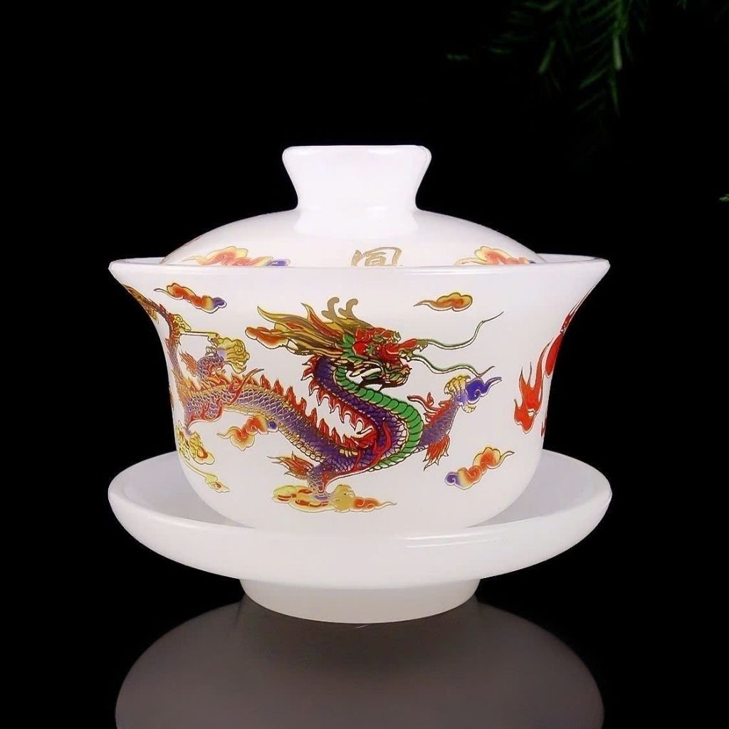  Bộ Ấm Chén Bạch Ngọc Rồng Vàng Cao Cấp BKSTCN-9462 