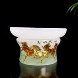  Bộ ấm chén bạch ngọc vẽ bát mã BKSTCN-9471 