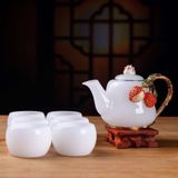  Bộ Ấm Chén Sứ Bạch Ngọc Họa Tiết Mạ Vàng BKSTCN-9472 