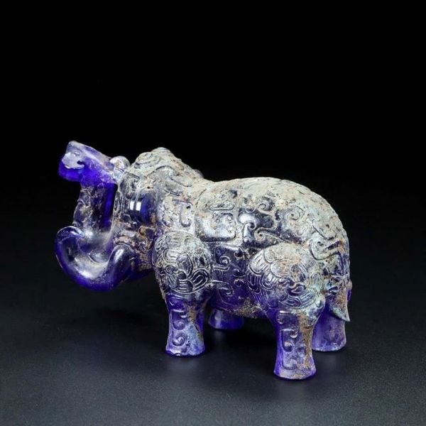  Tượng Voi Điêu Khắc Ngọc Lưu Ly BKSTCN-9496 