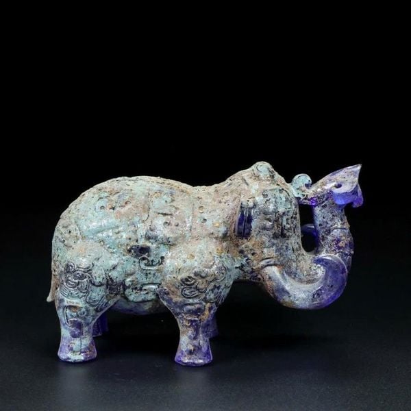  Tượng Voi Điêu Khắc Ngọc Lưu Ly BKSTCN-9496 