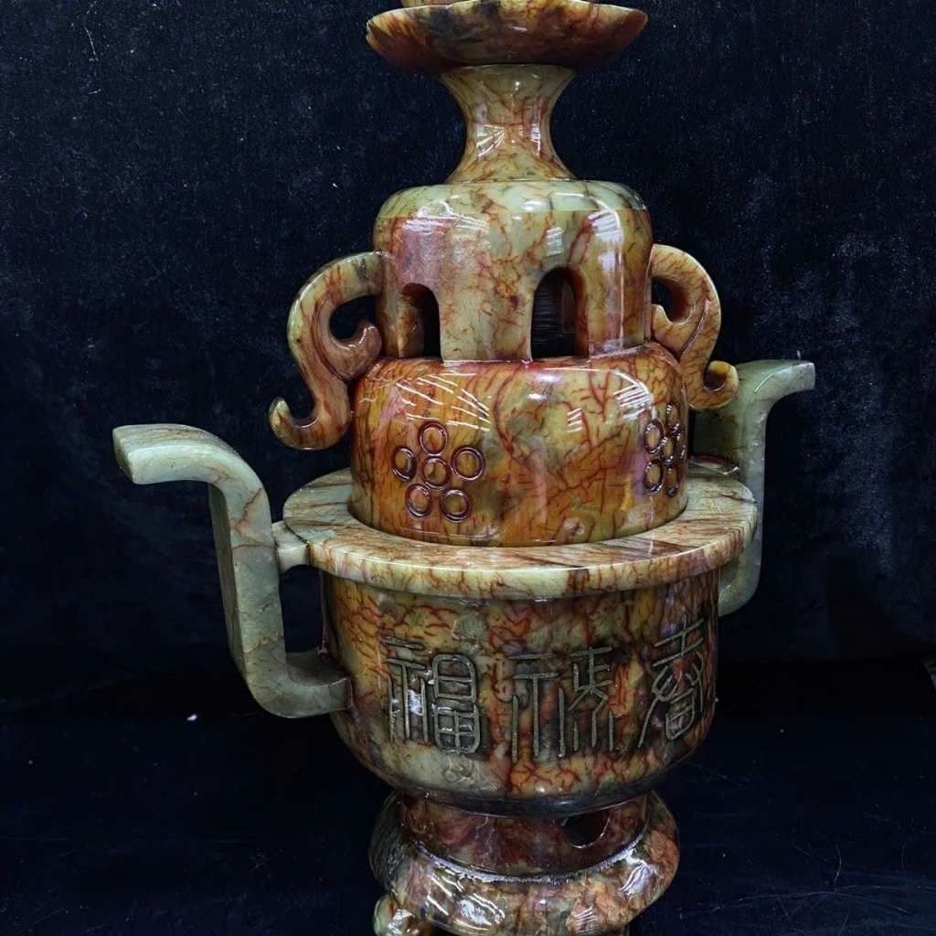  Bộ Lư Hương Đá Cẩm Thạch Phong Thủy BKSTCN-9497 