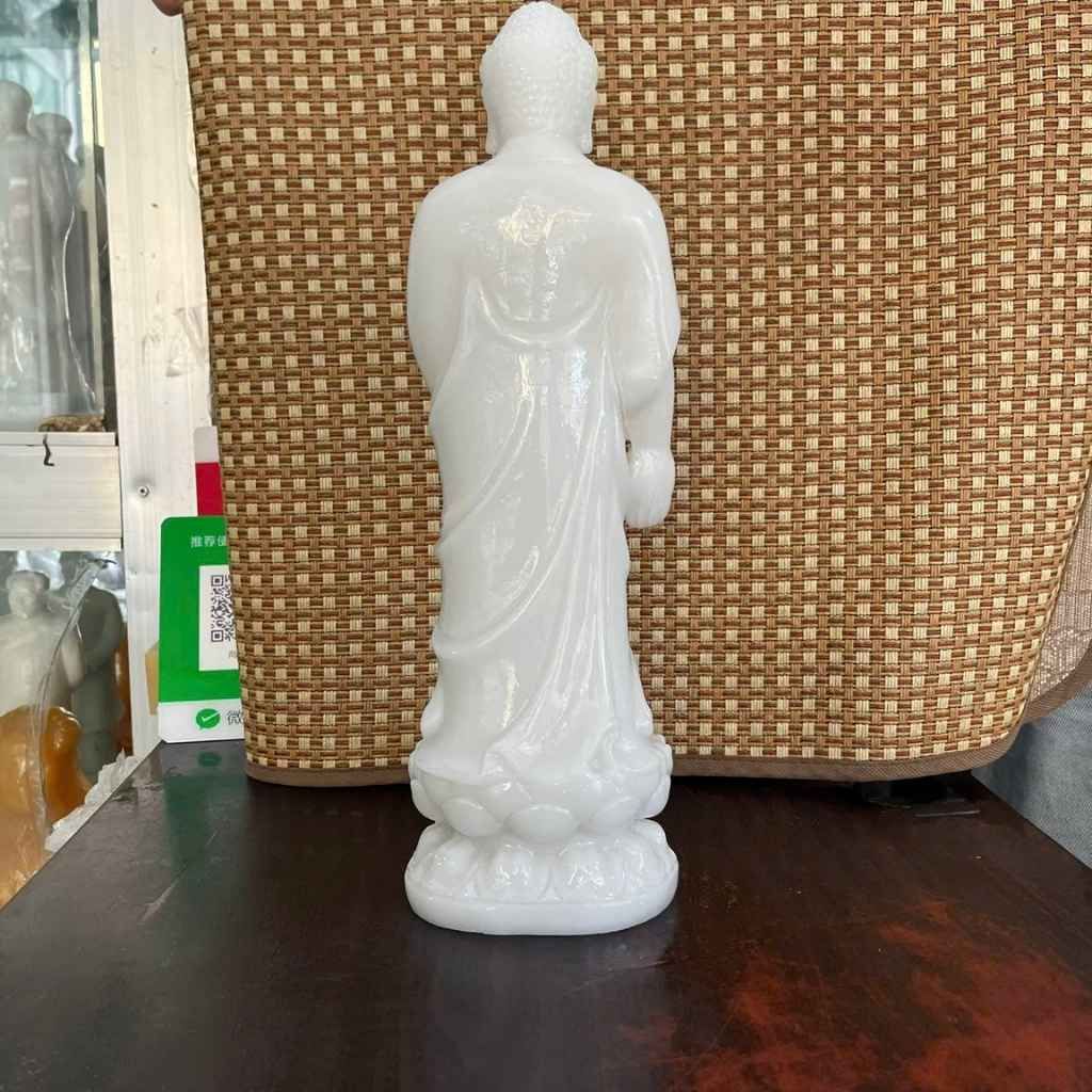  Tượng Phật Đứng Đá Cẩm Thạch Trắng  BKSTCN-9498 