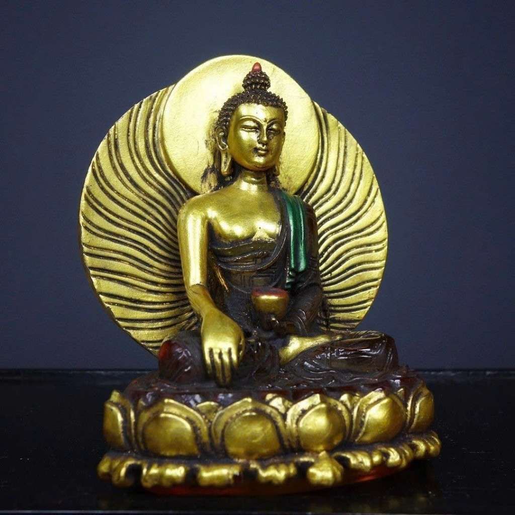  Tượng Phật A Di Đà Hổ Phách Non BKSTCN-9582 