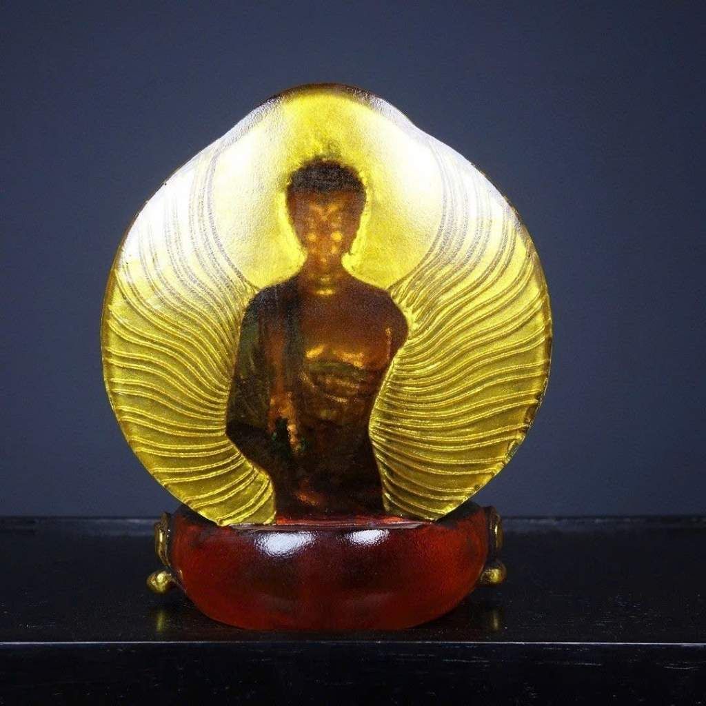  Tượng Phật A Di Đà Hổ Phách Non BKSTCN-9582 