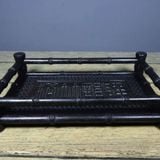  Khay Trà Gỗ Mun Chạm Triện Cổ Sưu Tầm Đẹp BKSTCN-9583 