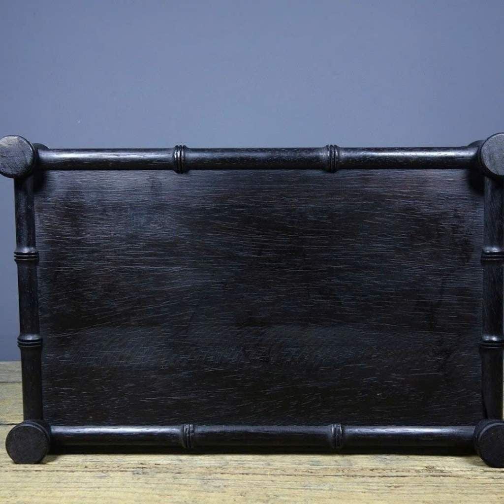  Khay Trà Gỗ Mun Chạm Triện Cổ Sưu Tầm Đẹp BKSTCN-9583 