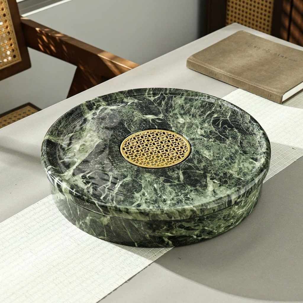  Khay Trà Đá Cẩm Thạch Nguyên Khối Cao BKSTCN-9586 