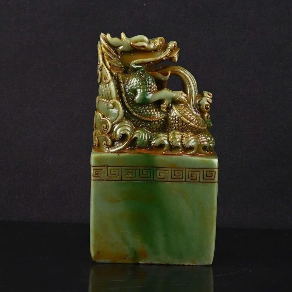  Ấn Ngọc Rồng Xanh Điêu Khắc BKSTCN-9589 