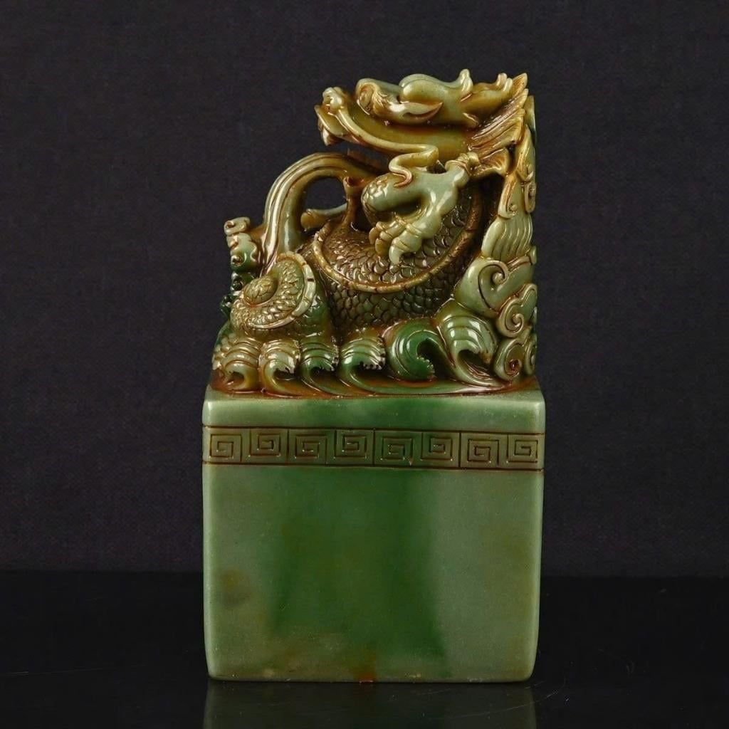  Ấn Ngọc Rồng Xanh Điêu Khắc BKSTCN-9589 