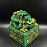  Ấn Rồng Ngọc Xanh Men Vàng Phong Thủy BKSTCN-9599 