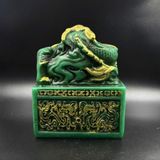 Ấn Rồng Ngọc Xanh Men Vàng Phong Thủy BKSTCN-9599 