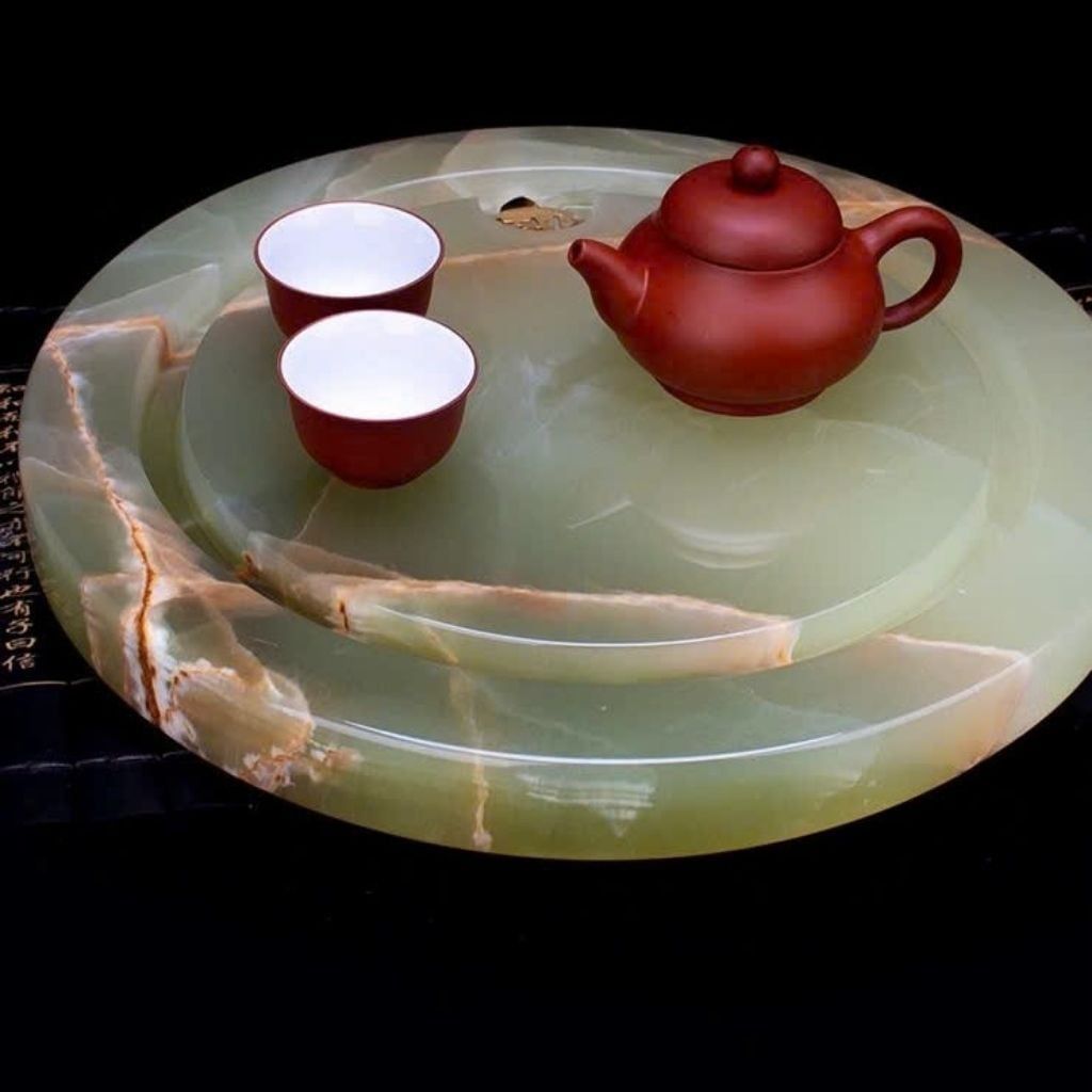  Khay Trà Ngọc Tự Nhiên Vân Cam BKSTCN-9601 