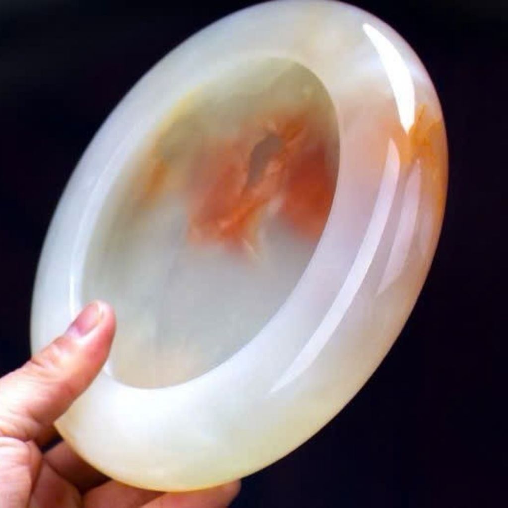  Bát Ngọc Trang Trí Vân Cam Tự Nhiên Đường Kính BKSTCN-9602 