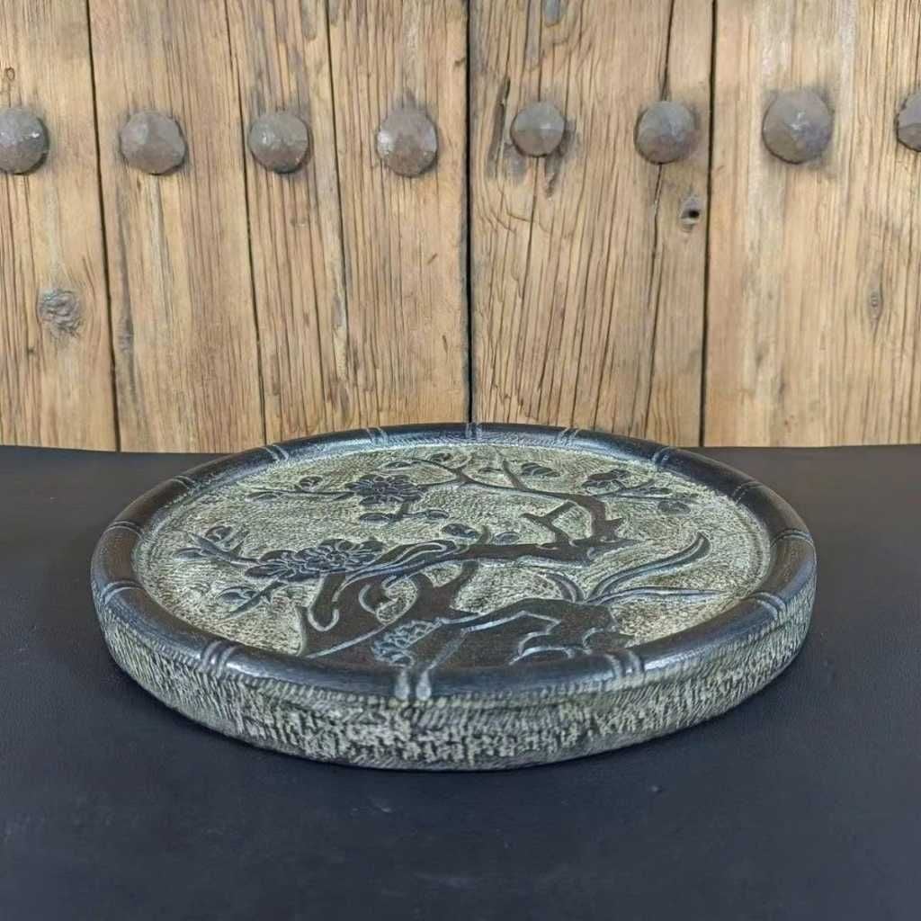  Khay Trà Đá Chạm Hoa Mai Trúc Cao Cấp BKSTCN-9611 