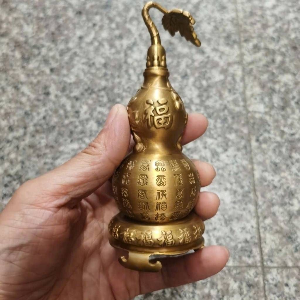  Hồ Lô Sinh Tài Đồng Vàng Bách Phúc Cổ Sưu Tầm BKMECN-10047 