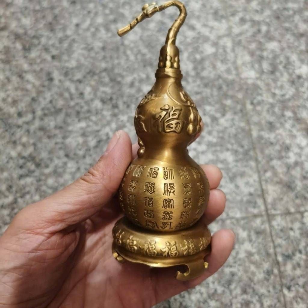  Hồ Lô Sinh Tài Đồng Vàng Bách Phúc Cổ Sưu Tầm BKMECN-10047 