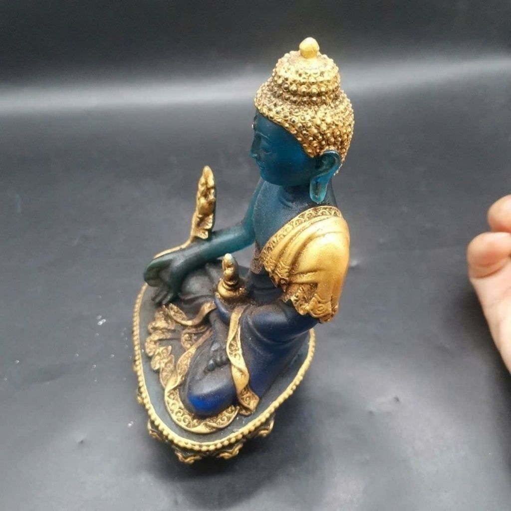  Tượng Phật Dược Sư Lưu Ly Xanh Ngọc Mạ Vàng Cao Cấp BKSTCN-9630 