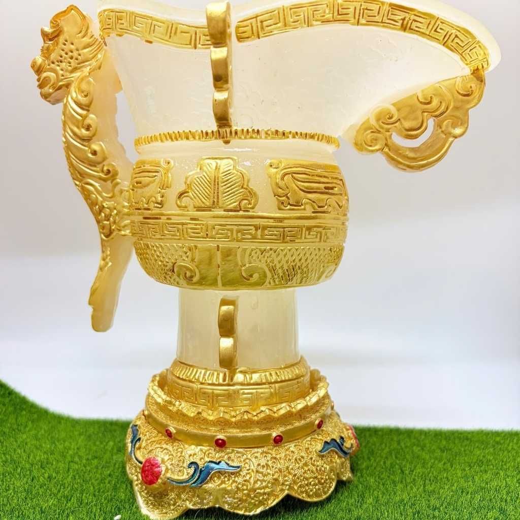  Tước Ngọc Trắng Thấu Quang Bọc Đồng Mạ Vàng BKSTCN-9636 