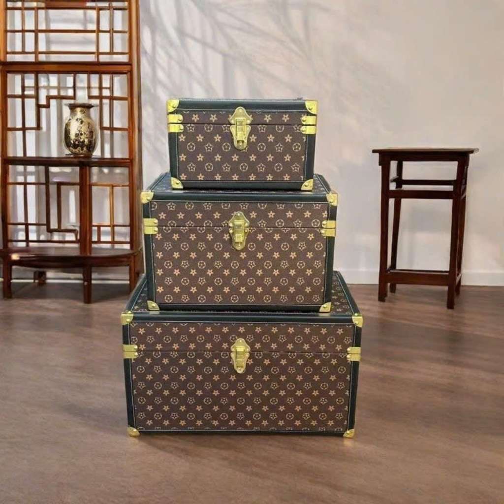  Rương Da Cổ Điển Họa Tiết Retro Đa Năng Cao Cấp BKFAVN-9416 