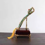  Gậy Như Ý Ngọc Tự Nhiên Mạ Vàng Phong Thủy BKSTCN-9639 