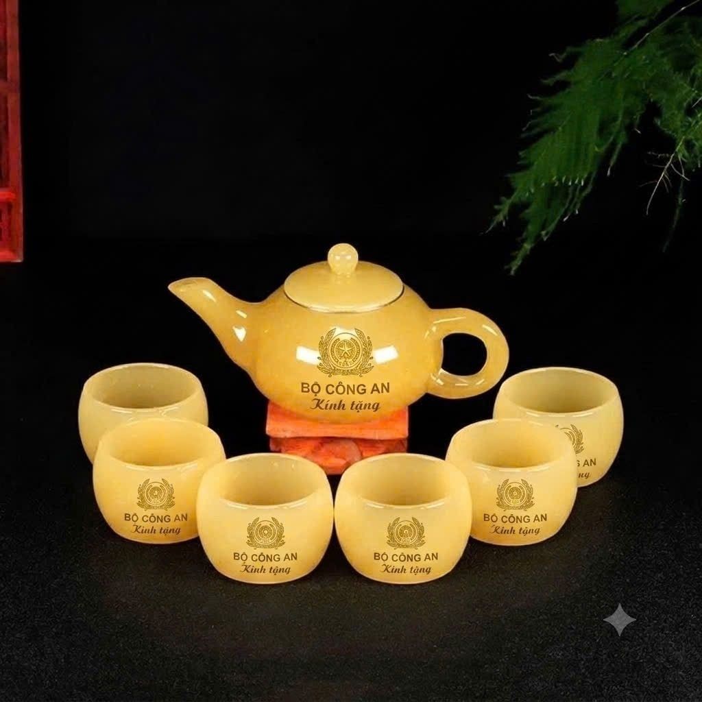  Bộ Ấm Chén Ngọc Hoàng Long In Logo Bộ Công An BKSTCN-9640 