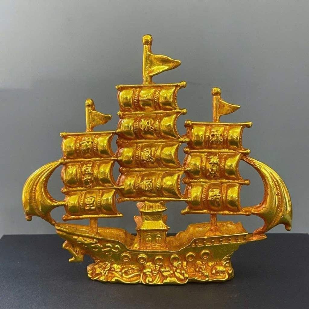  Mô Hình Thuyền Buồm Thuận Buồm Xuôi Gió Bằng Đồng Mạ Vàng BKMECN-10388 