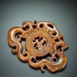  Mặt Khống Bội Ngọc Hoàng Long Chạm Khắc Song Long Chầu Chữ Phúc BKSTCN-9673 