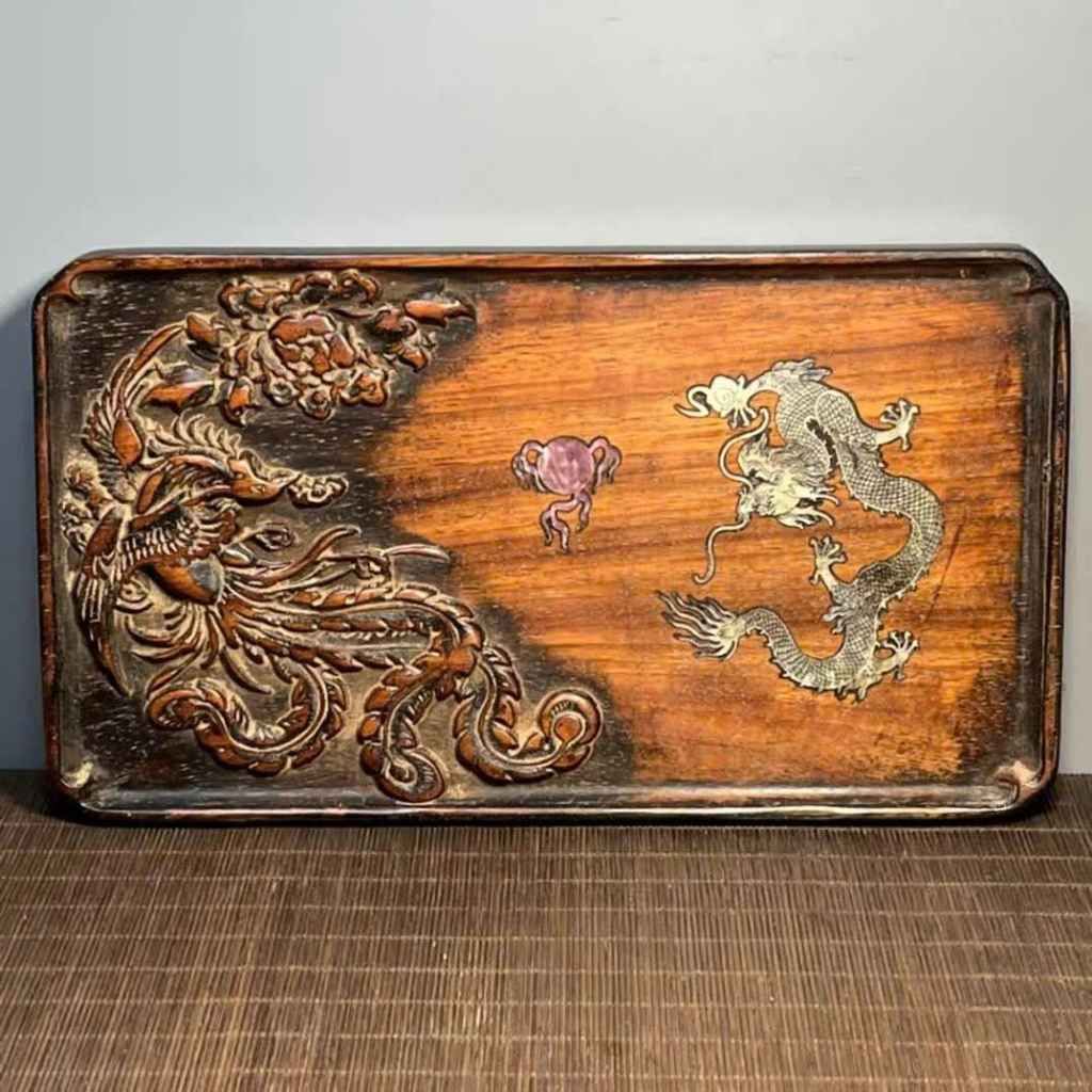  Khay Trà Gỗ Khảm Rồng Phượng Decor BKWOCN-9231 