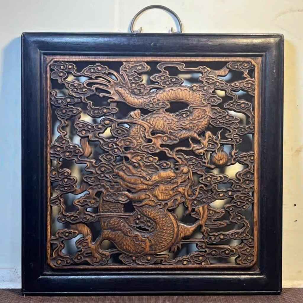  Tranh Gỗ Chạm Khắc Rồng Vờn Ngọc Cổ Điển BKWOCN-9252 