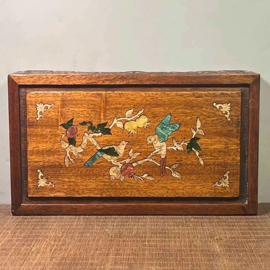  Khay Trà Gỗ Khảm Ốc Hoa Quả Chim Chóc Cổ BKWOCN-9254 
