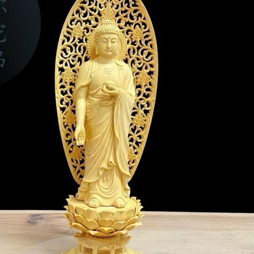  Tượng Phật Tổ A Di Đà Gỗ Hoàng Dương BKWOCN-9286 