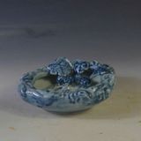  Gạt Tàn Gốm Sứ Hoa Lam Đắp Nổi 