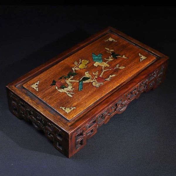  Khay Trà Gỗ Trắc Khảm Ốc Hoa Điểu BKWOCN-9298 