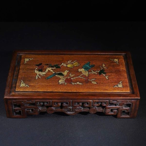  Khay Trà Gỗ Trắc Khảm Ốc Hoa Điểu BKWOCN-9298 