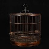  Lồng Chim Gỗ Hoa Lê Chạm Tứ Linh BKWOVN-9188 