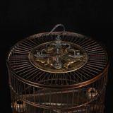  Lồng Chim Gỗ Hoa Lê Chạm Tứ Linh BKWOVN-9188 