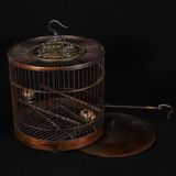  Lồng Chim Gỗ Hoa Lê Chạm Tứ Linh BKWOVN-9188 