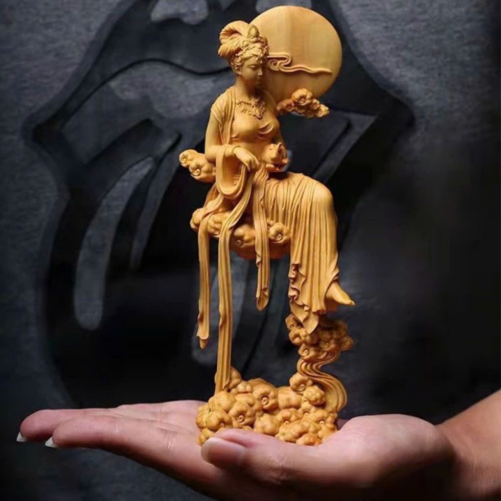  Tượng Gỗ Hằng Nga Gỗ Hoàng Dương BKWOVN-9202 