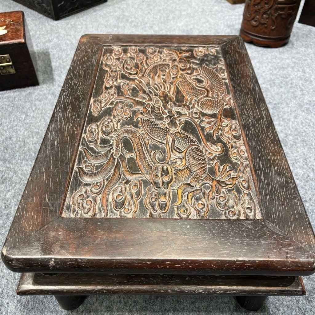  Khay Trà Gỗ Mun Chạm Khắc Rồng Phong Thủy Đẳng Cấp BKWOVN-9223 