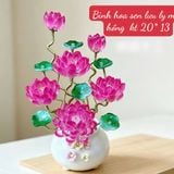 BÌNH HOA SEN LƯU LY TRANG TRÍ DECOR CỰC ĐẸP 